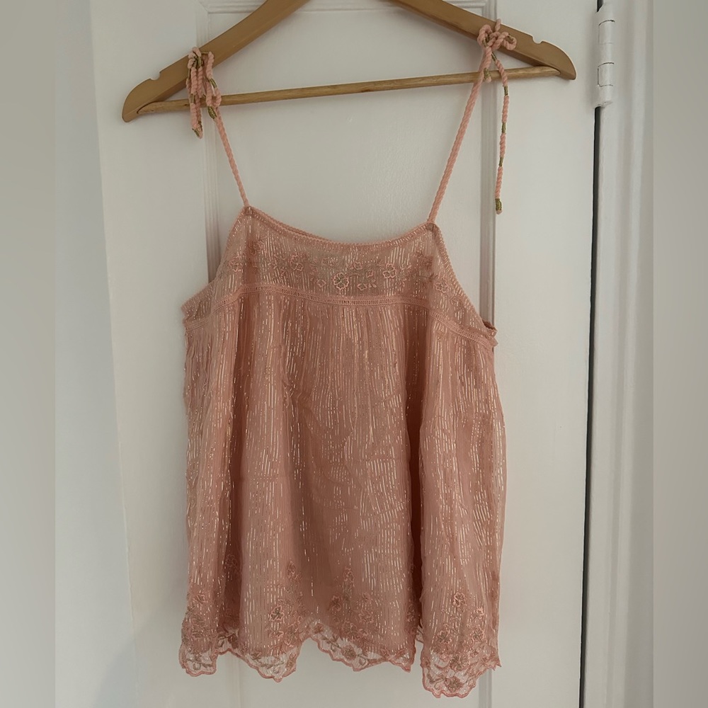 Misa Los Angeles Metallic Pink Tank Small